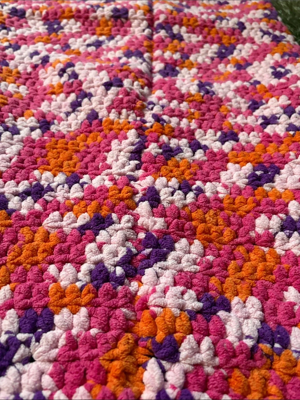 Mermaid Tail Blanket Pink Multicolor Crochet Very cozy and strong 43” x 17.5”